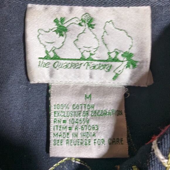 Vtg Y2K Quacker Factory Black Floral Butterfly Embroidered Bead Cotton Jacket M - Picture 5 of 5